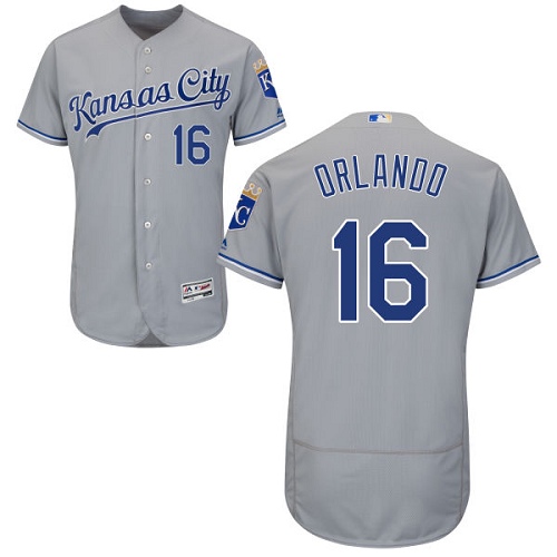 Royals #16 Paulo Orlando Grey Flexbase Authentic Collection Stitched MLB Jersey